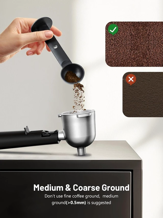 Alt view image 5 of 7 - 3.5Bar Espresso Machine 800W, Compact 4-Cup Espresso Maker Preheat