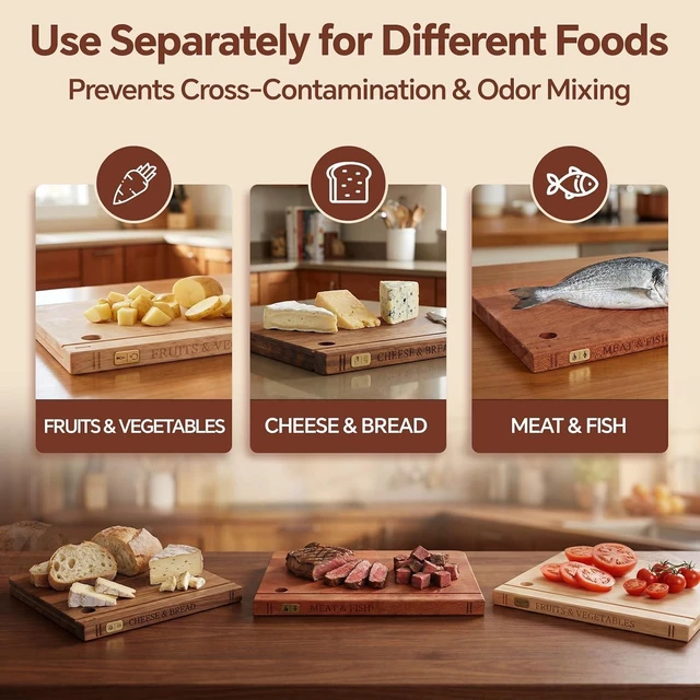 Alt view image 5 of 7 - Wood Book Cutting Board Set with Stand, Wooden Cutting Boards for Kitchen,Knife Friendly Decorative Board that Look Like Books, Easy to Store & Clean,Unique Gift for Book Lovers & Home Cooks
