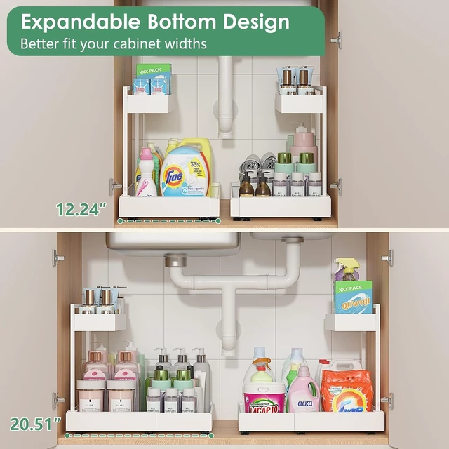 Alt view image 2 of 7 - Expandable Under Sink Organizer with 6-Level Height Adjustment
