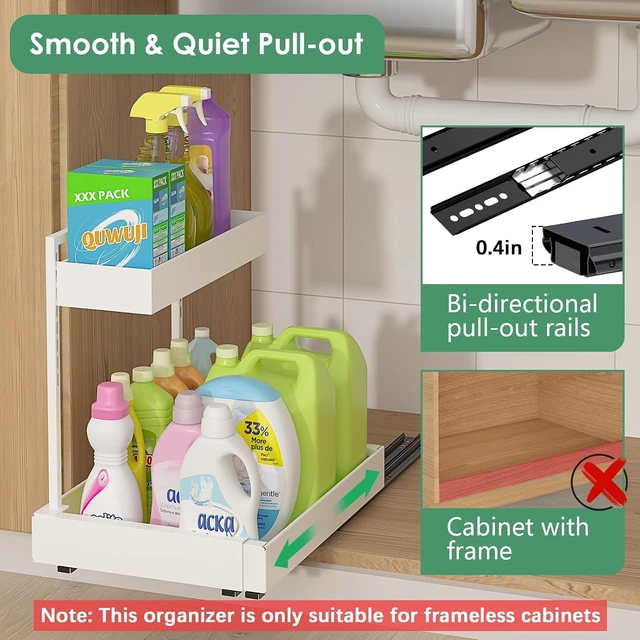 Alt view image 3 of 7 - Expandable Under Sink Organizer with 6-Level Height Adjustment