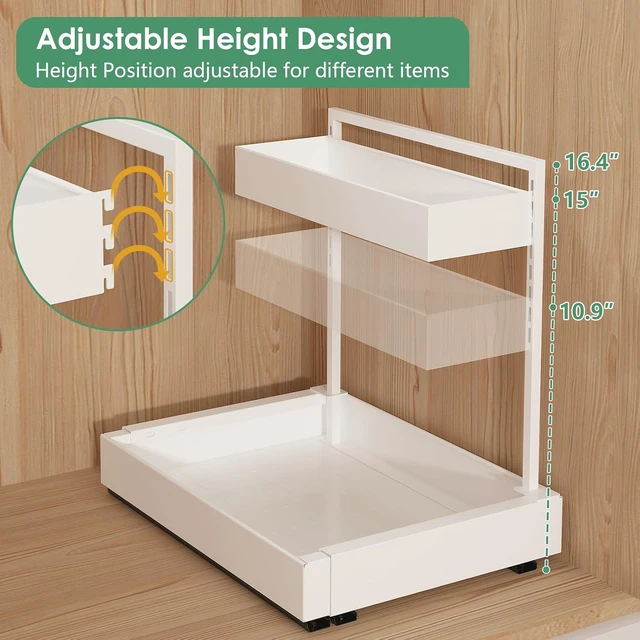 Alt view image 4 of 7 - Expandable Under Sink Organizer with 6-Level Height Adjustment