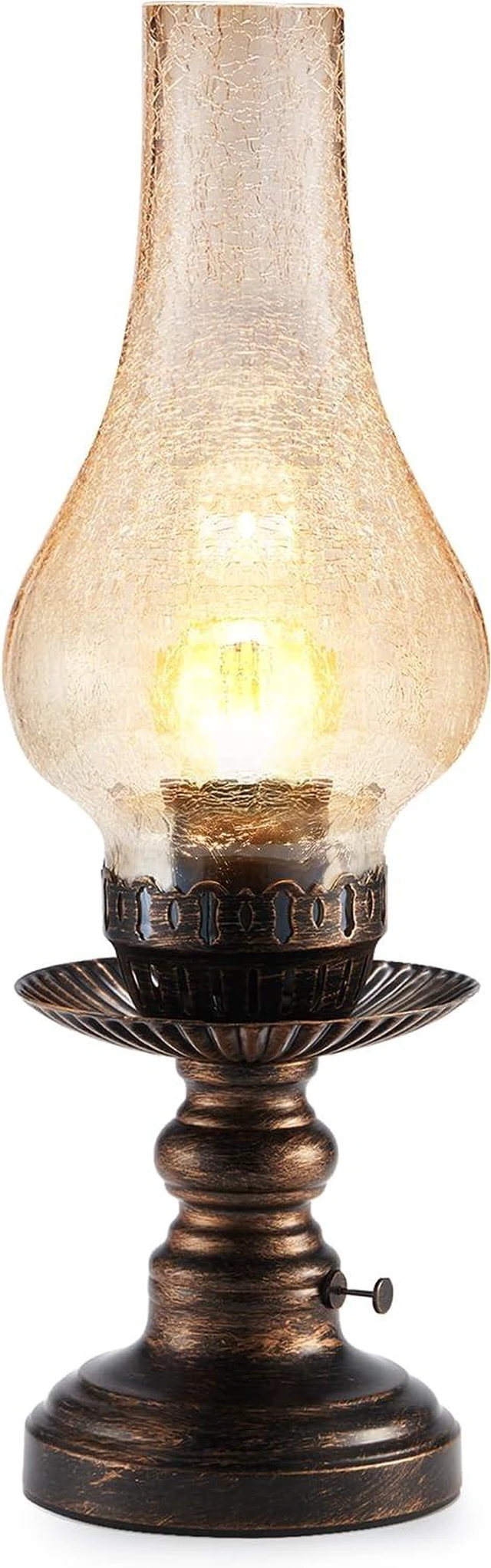 Main image of Vintage Rechargeable Cordless Table Lamp, Small Battery Powered Lamp