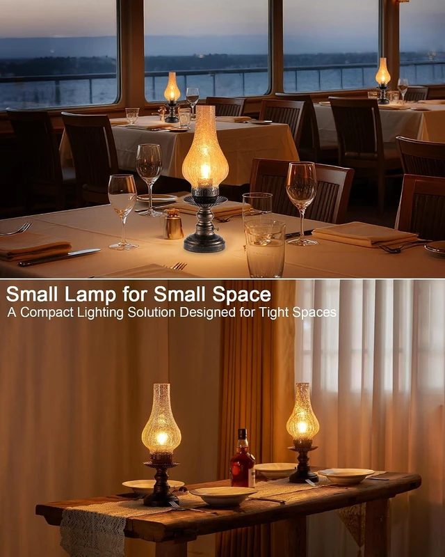 Alt view image 6 of 7 - Vintage Rechargeable Cordless Table Lamp, Small Battery Powered Lamp