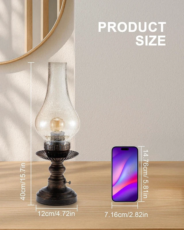 Alt view image 7 of 7 - Vintage Rechargeable Cordless Table Lamp, Small Battery Powered Lamp