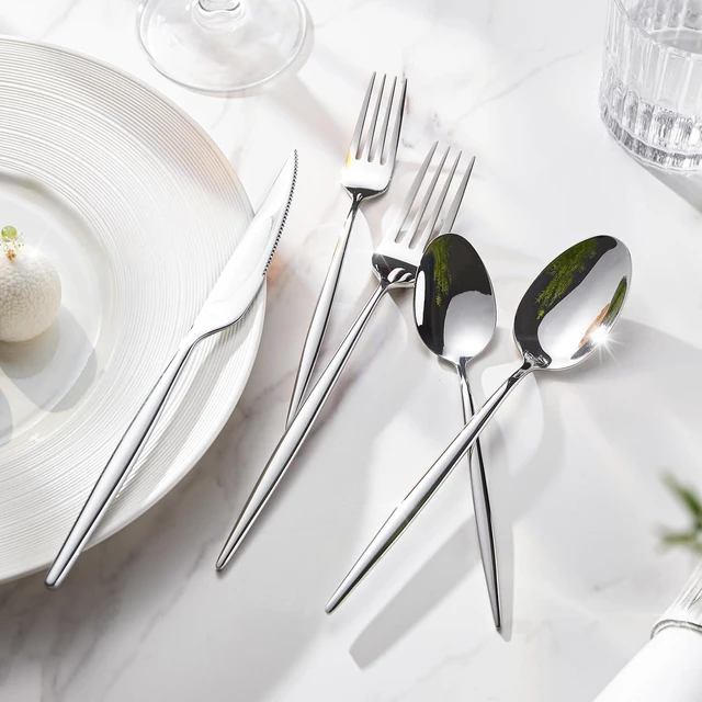 Alt view image 2 of 7 - 18/10 Silverware Set for 12, 60 Piece Stainless Steel Flatware Cutlery Set