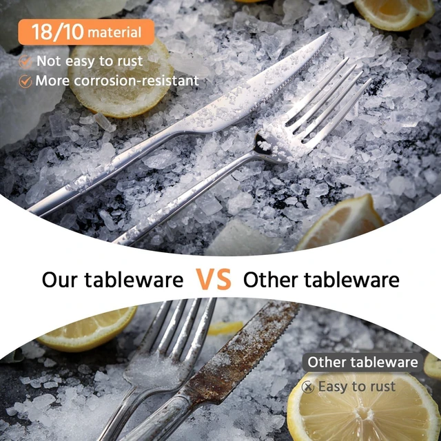 Alt view image 3 of 7 - 18/10 Silverware Set for 12, 60 Piece Stainless Steel Flatware Cutlery Set