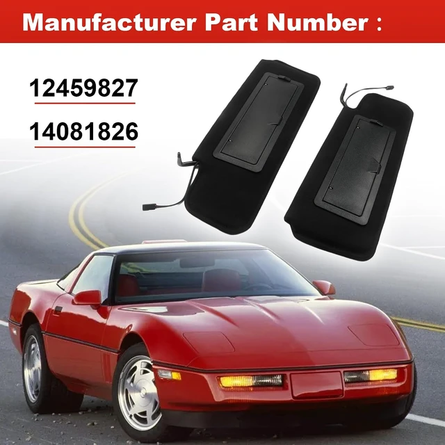 Alt view image 3 of 7 - Sun Visors Sunshades W/Vanity Mirror & LED Light for 1984-1996 Corvette C4