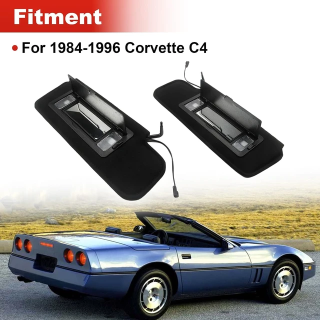 Alt view image 6 of 7 - Sun Visors Sunshades W/Vanity Mirror & LED Light for 1984-1996 Corvette C4