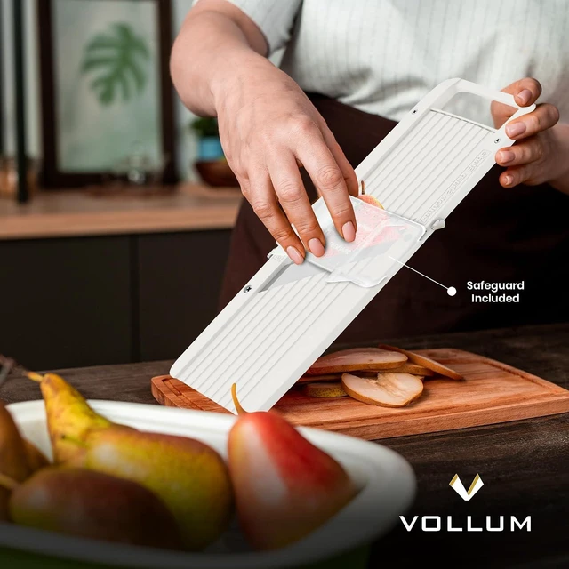 Alt view image 4 of 7 - Wide Japanese Mandoline Slicer for Kitchen Professional Slicer Vegetable Cutter with Interchangeable Stainless Steel Blades Food Manual Slicer Handheld Mandoline Slicer