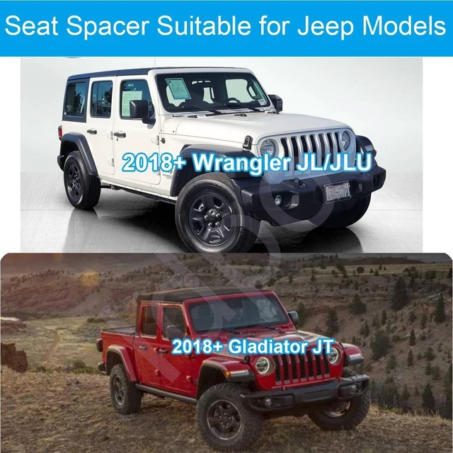 Alt view image 2 of 6 - Front Seat Riser Spacer Kit Compatible with Jeep Wrangler JL JLU 2018-UP,Gladiator JT 2020-UP, Seat Lift with fixed 3/4" Blocks Jackers Recline, Ergonomic Seating Upgrade for Improved Comfort(1 seat)