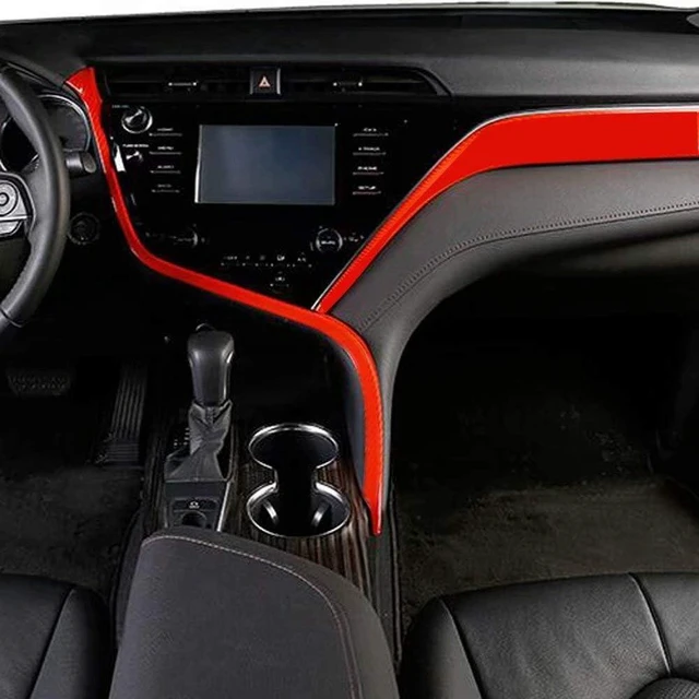 Main image of for 2018-2024 Toyota Camry Red Center Console Trim Cover 2-pc