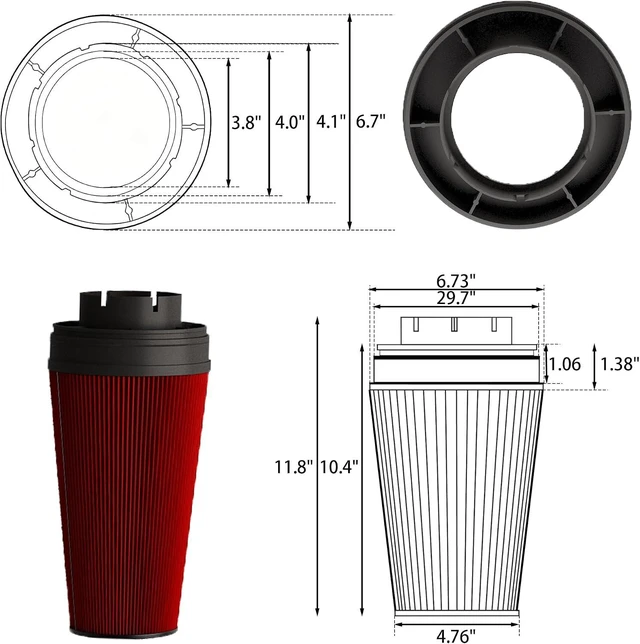 Alt view image 2 of 6 - 4 Cold Air Intake with Heat Shield Compatible with 1999-2006 GMC & Chevy V8 4.8L/5.3L/6.0L Silverado 1500/2500/3500 - Red