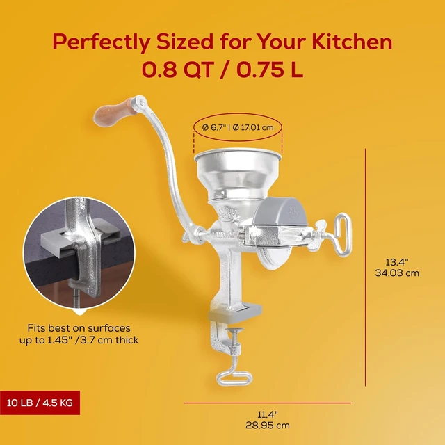 Alt view image 3 of 7 - Corona Manual Grain Mill, Molino para Moler Maiz, Cast Iron Grinder