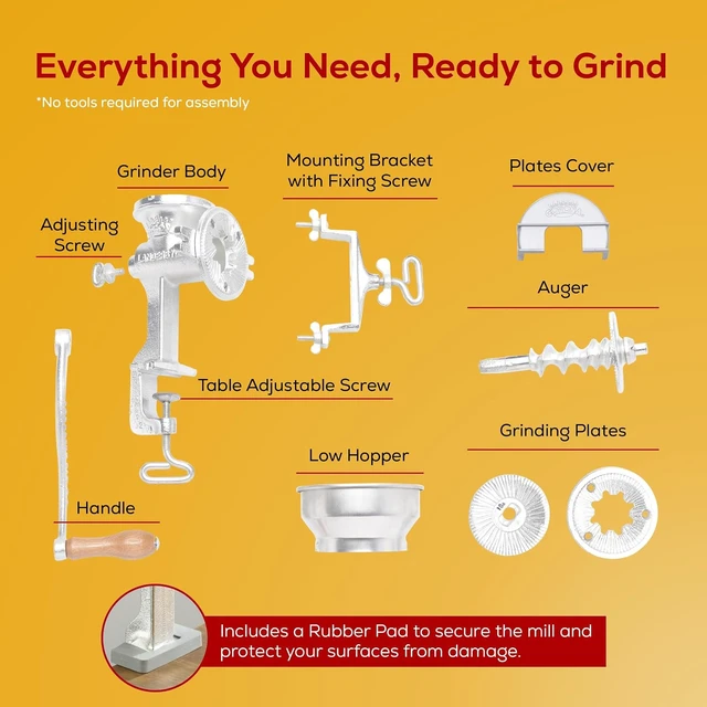 Alt view image 5 of 7 - Corona Manual Grain Mill, Molino para Moler Maiz, Cast Iron Grinder