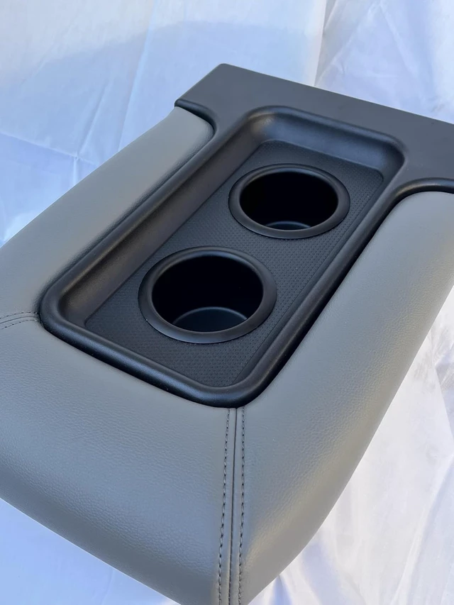 Alt view image 5 of 7 - Center Console Lid with Cup Holders for 1995-1999 Chevy GMC K & C1500 C2500 C3500 Light Gray