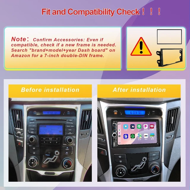 Alt view image 6 of 7 - Wireless Carplay 7 inch Double Din Car Stereo,Car Audio Receivers