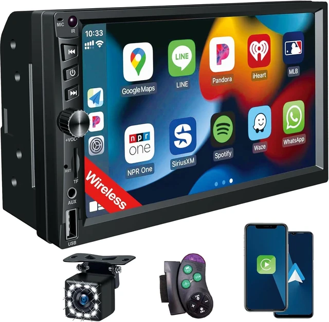 Main image of Wireless Carplay Double Din Car Stereo, 7 Inch BT Touchscreen Car Radio