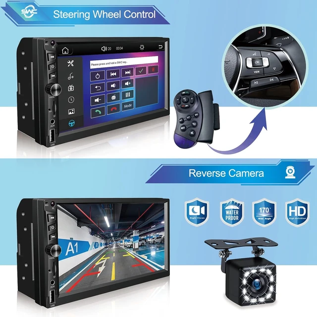 Alt view image 5 of 7 - Wireless Carplay Double Din Car Stereo, 7 Inch BT Touchscreen Car Radio
