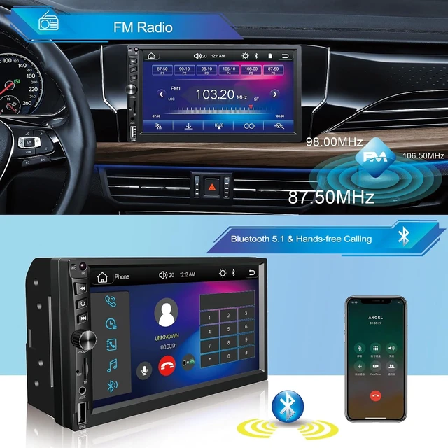 Alt view image 4 of 7 - Wireless Carplay Double Din Car Stereo, 7 Inch BT Touchscreen Car Radio