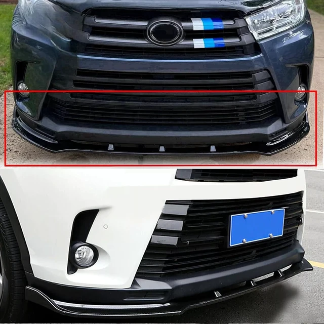 Alt view image 3 of 7 - Front Bumper Lip Spoiler 3PCS for Toyota Highlander 2017 2018 2019