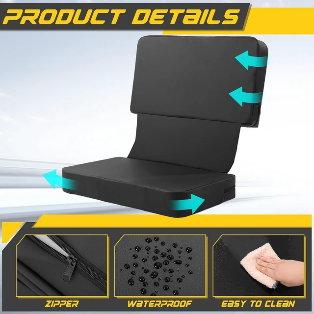 Alt view image 2 of 7 - Go Kart Seat for Two Seater, PU Go Cart Seats 2 Person with Elastic Strap, Waterproof Go-Kart Car Double Seat Cushion, Go Kart Parts and Accessories Fit Cars, Truck, SUV, Vans