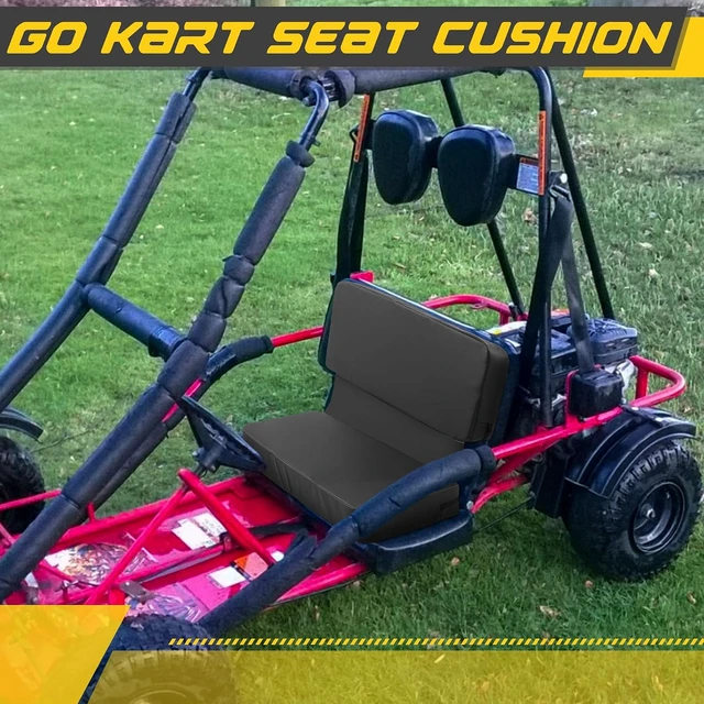 Alt view image 4 of 7 - Go Kart Seat for Two Seater, PU Go Cart Seats 2 Person with Elastic Strap, Waterproof Go-Kart Car Double Seat Cushion, Go Kart Parts and Accessories Fit Cars, Truck, SUV, Vans