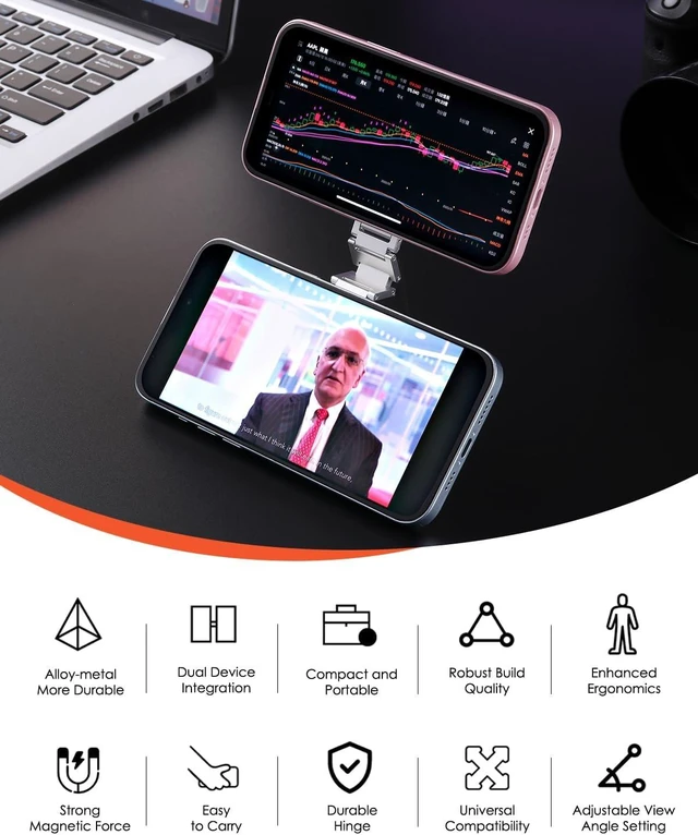 Alt view image 3 of 7 - Twins Carry: Magnetic Dual-Phone Holder for iPhone & Android