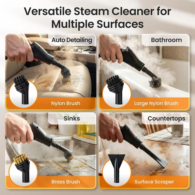 Alt view image 5 of 7 - Handheld Steam Cleaner for Home w/41oz Tank& 6-Level Pressure Steam