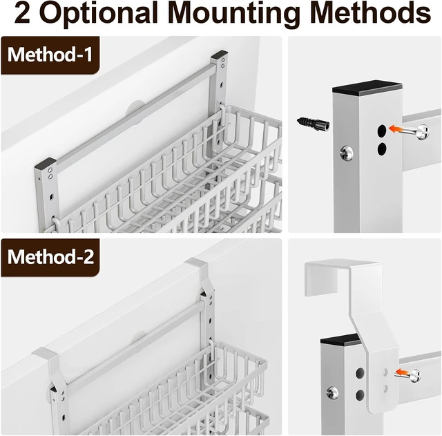 Alt view image 3 of 7 - 9 Tier Over The Door Pantry Organizer, 2 in 1 Wall Mount or Hanging Spice Rack with Adjustable Deep Basket, Heavy-Duty Seasoning Organizer and Storage for Kitchen Cabinet Closet Bathroom