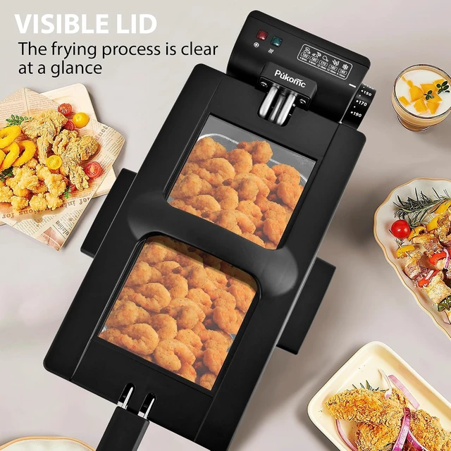 Alt view image 3 of 7 - Deep Fryer 3L Capacity,1500W Oil Fryer with Adjustable Temperature