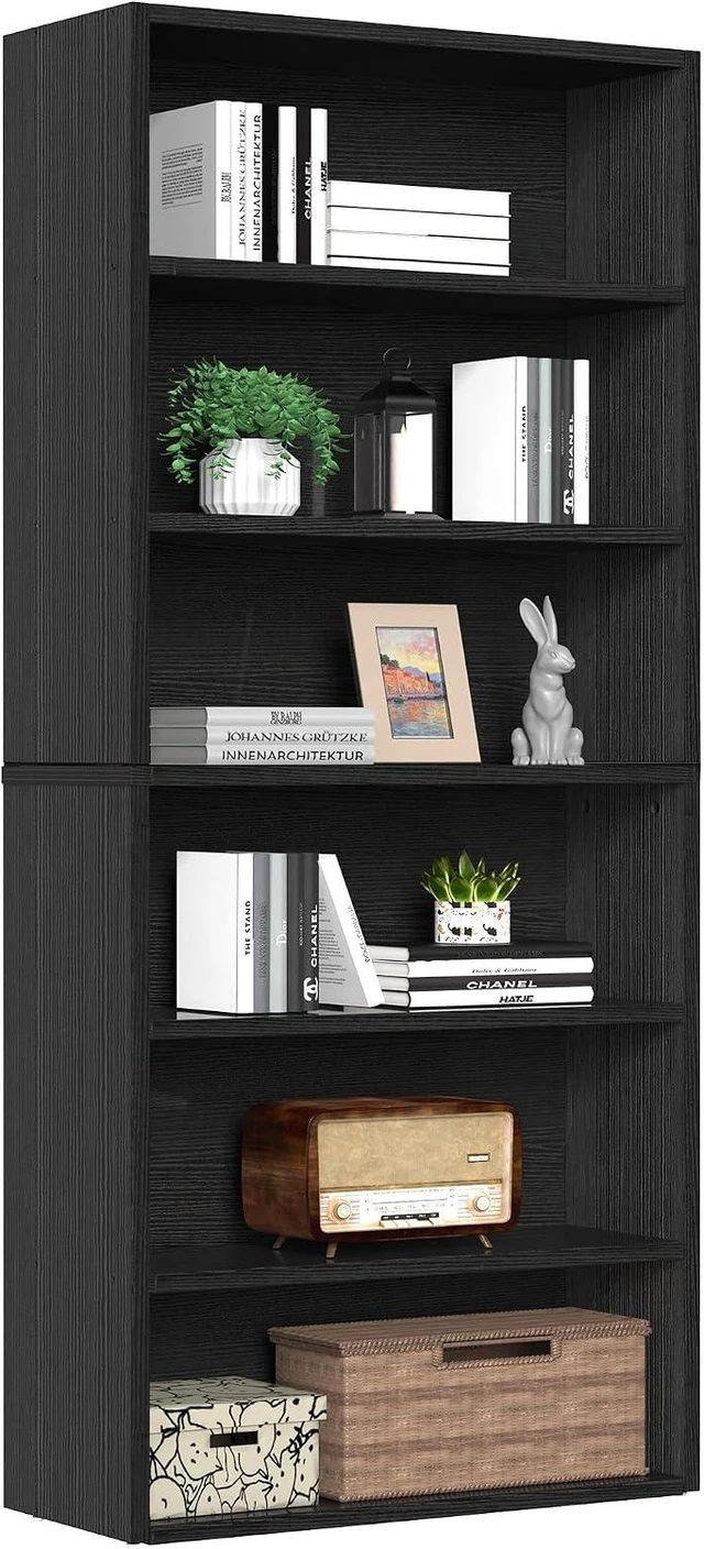 Main image of 6 Shelf Bookcase Open Display Bookshelf Storage Organizer