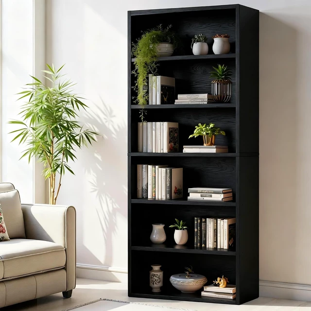 Alt view image 2 of 7 - 6 Shelf Bookcase Open Display Bookshelf Storage Organizer