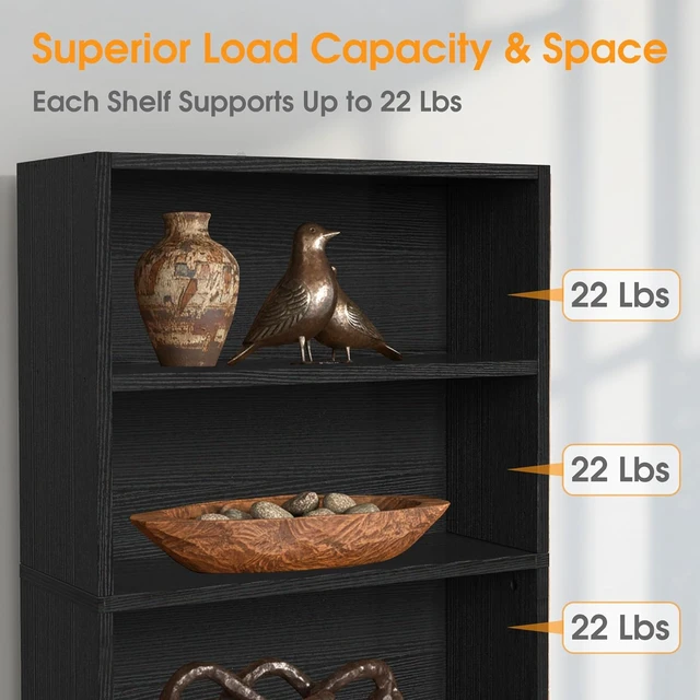 Alt view image 7 of 7 - 6 Shelf Bookcase Open Display Bookshelf Storage Organizer
