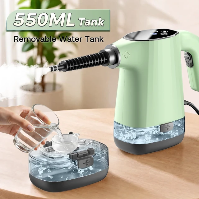 Alt view image 7 of 7 - Handheld Steam Cleaner, Portable Steamer for Cleaning with 18PCS Accessories, 12s Fast Heating, Pressurized Steam Cleaner for Home, Kitchen, Bathroom, Car Detailing, Window, and Clothes, Green