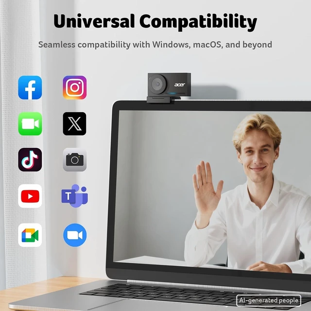 Alt view image 6 of 7 - 4K Webcam for PC/Mac with All-Metal Unibody Sculpted, 1/2" Sensor, PDAF, 2 Noise Reduction Mics, Privacy Cover for Switch 2/Zoom/Teams/Facetime/YouTube/Google Meet