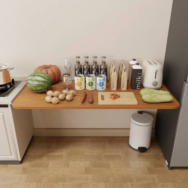 Alt view image 7 of 7 - Wall Mounted Folding Table 24x15.7 in - 100LB Capacity