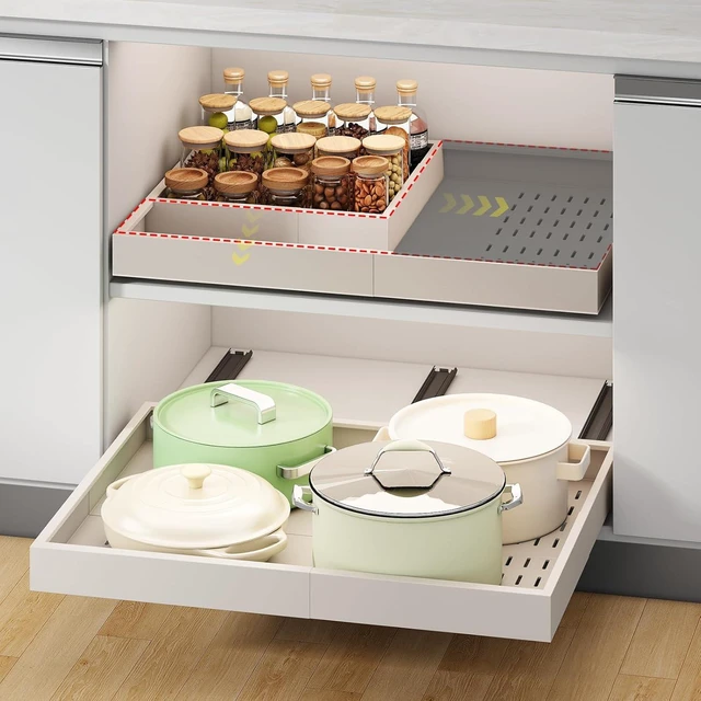 Main image of Pull out Cabinet Organizer,14"-21"W,17"-24"D,Expandable,Adhesive