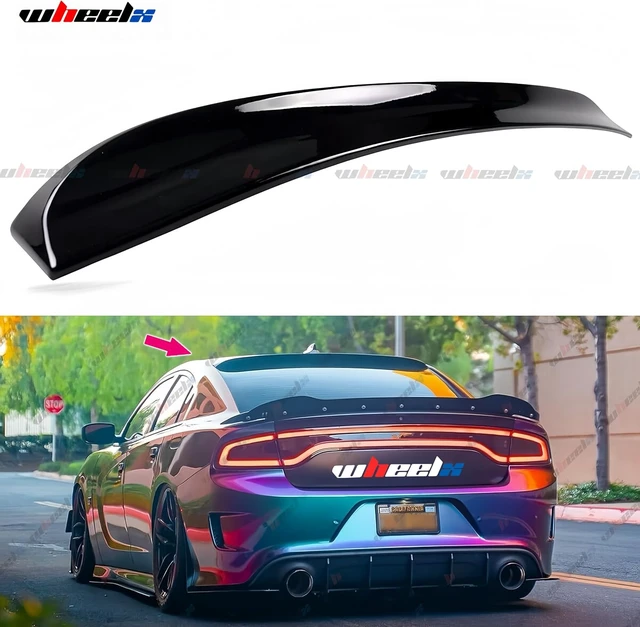 Alt view image 6 of 7 - Rear Window Rooftop Spoiler Compatible with 2015-2023 Dodge Charger All Model, Duckbill Style Wing Fits for 15-23 GT Pursuit R/T SRT SRT8 SXT Scat Pack SE Enforcer Daytona (Glossy Black)
