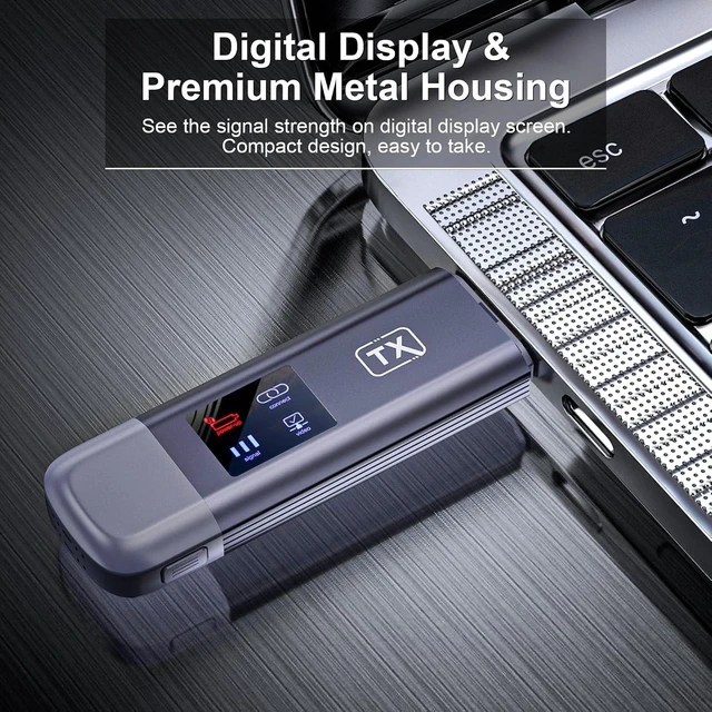 Alt view image 3 of 6 - Wireless HDMI Transmitter and Receiver, 120M/400FT, 5.8G+2.4G Dual-Band
