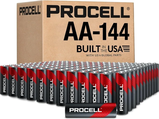 Main image of AA Alkaline Batteries 1.5V, 144-Count Bulk Pack, Built in USA