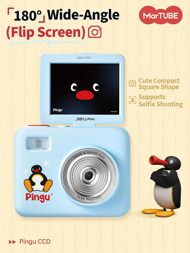 Alt view image 5 of 7 - Pingu Cute Digital Camera with Flip Screen, Gift for Teens & Adults