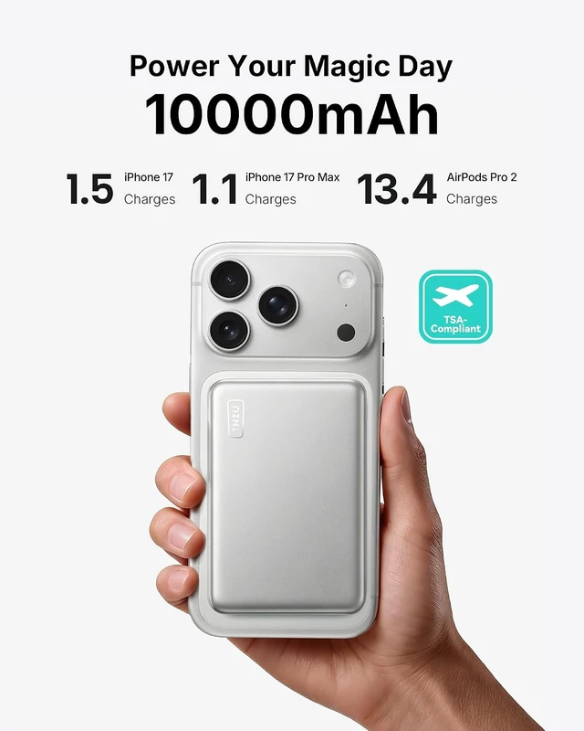 Alt view image 5 of 7 - for MagSafe Qi2.2 25W Portable Charger, Slimmest 10000mAh Power Bank