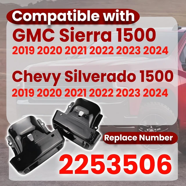Alt view image 2 of 7 - Exhaust Tips Bezels Compatible with Chevy Silverado GMC Sierra 2019-2024