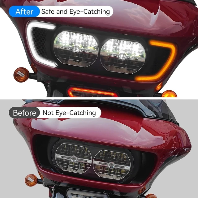 Alt view image 3 of 7 - LED Headlight Vent Turn Signal for Harley Road Glide 2015-2024