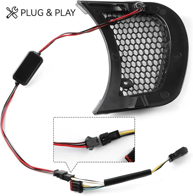 Alt view image 7 of 7 - LED Headlight Vent Turn Signal for Harley Road Glide 2015-2024