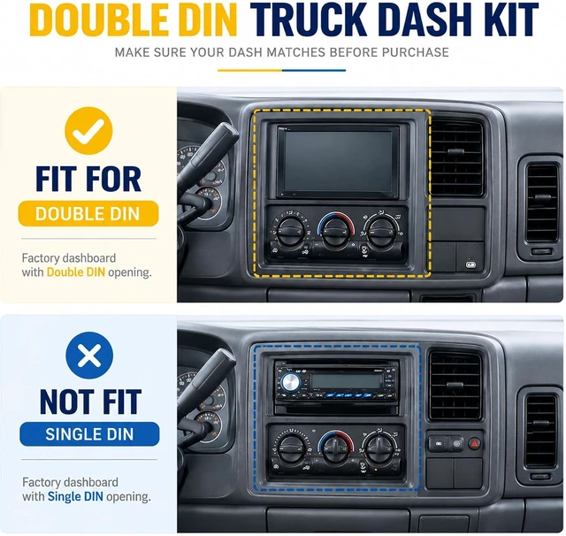 Alt view image 4 of 7 - Double DIN Dash Cover Kit Compatible with 99-02 Silverado Avalanche