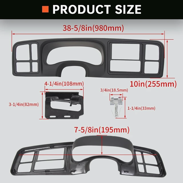 Alt view image 6 of 7 - Double DIN Dash Cover Kit Compatible with 99-02 Silverado Avalanche