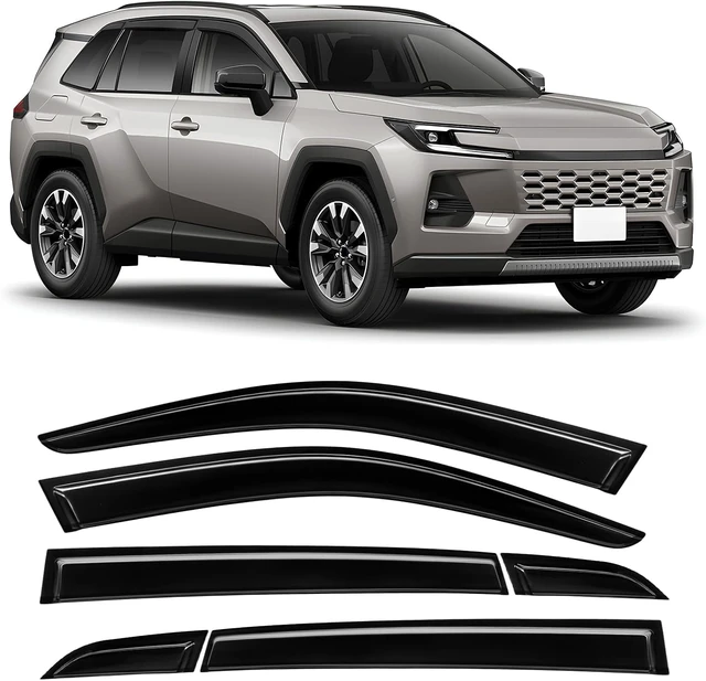 Alt view image 2 of 7 - Rain Guards Compatible with Toyota RAV4 2026 2027 Black 6 PCS