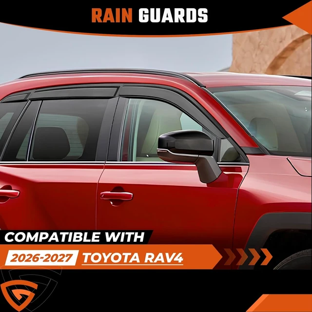 Alt view image 3 of 7 - Rain Guards Compatible with Toyota RAV4 2026 2027 Black 6 PCS