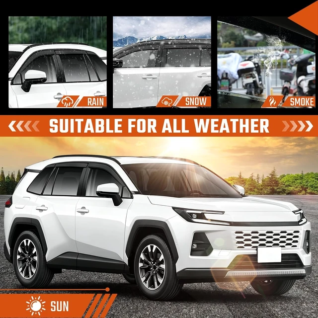 Alt view image 5 of 7 - Rain Guards Compatible with Toyota RAV4 2026 2027 Black 6 PCS